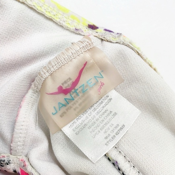 Jantzen girls striped animal print one piece swimsuit - Picture 3 of 4